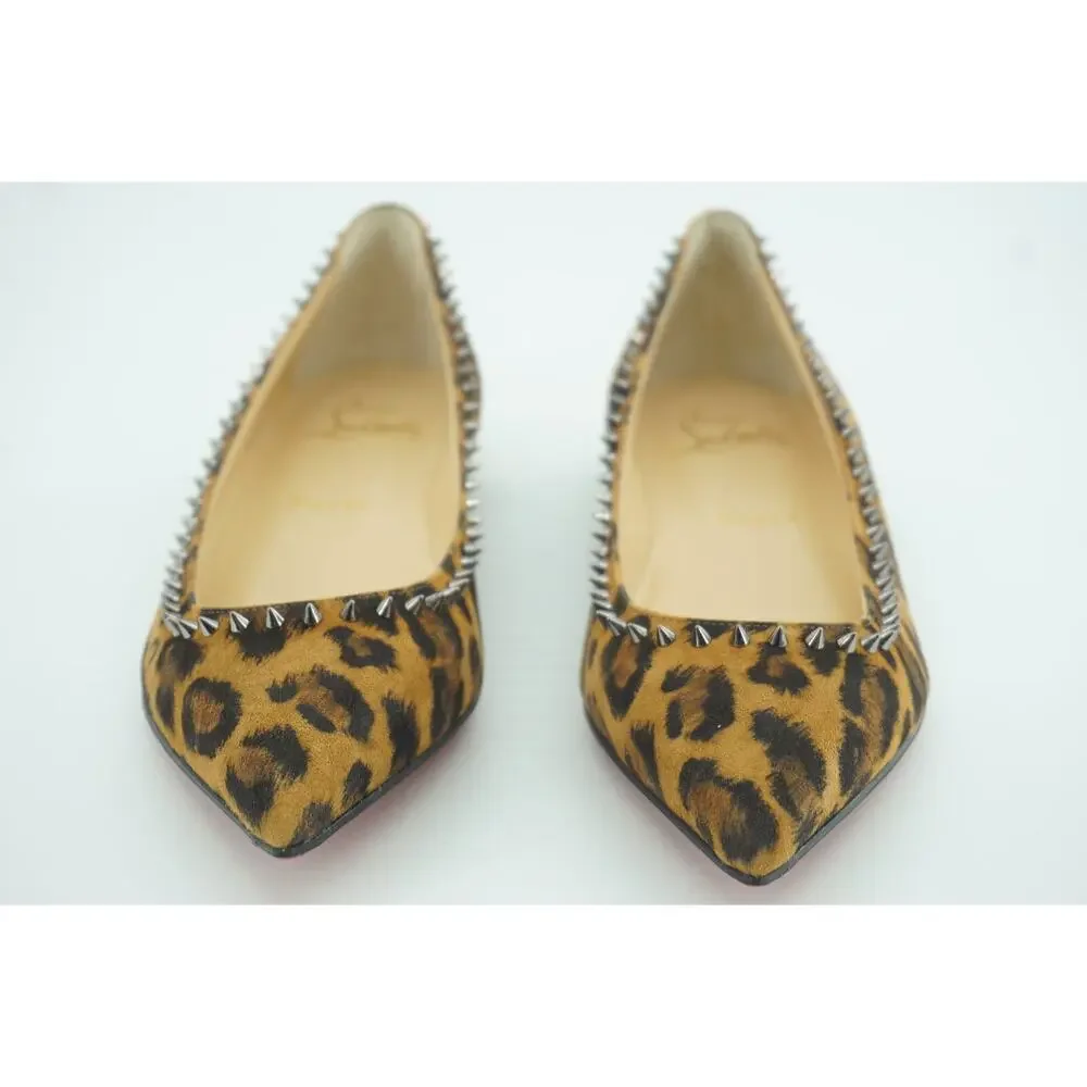 Christian Louboutin Leopard Print Anjalina Pointed Toe Flats